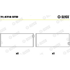 Cuzineti biela Rulment de conrod STD se potriveste. RVI MIDLUM PREMIUM 2 VOLVO 8700 8900 B6 B7 FE FE II FL II FL III ABG MAZ 200 VOLVO FE II (FEB3C), 05.2012 - Glyco 71-4716 STD