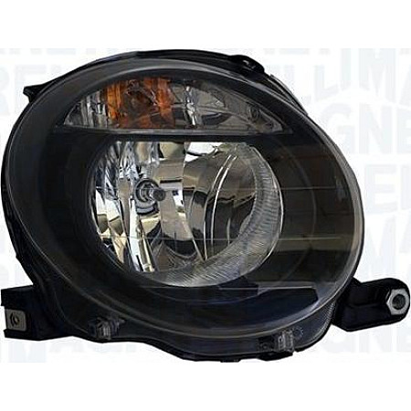 Far Lampa frontala Dreapta halogen H7-WY21W electric cu motor culoare insert. negru se potriveste. ABARTH 500 - 595 - 695 500C - FIAT 500 C II (312_), Sabrioleta, 09.2009 - Magneti Marelli 712455401139