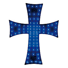 Ornament interior cu leduri 81SMD 24V - Cruce - Albastru