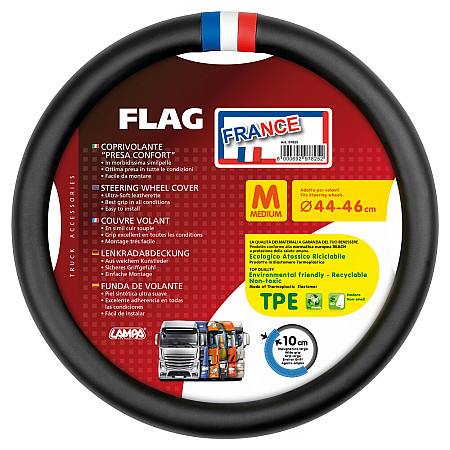 Husa volan camion Skeentex cu steag - M -  44/46cm - Franta
