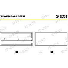 Cuzineti. arbore cotit Rulment cu arbore cotit 0.25 se potriveste. IVECO EUROCARGO I-III M MAGIRUS ZETA AGRIFULL 100 40 50 60 66 IVECO EUROFIRE (75E15), Municipal Vehicle, 01.1991 - Glyco 72-4546 0.25mm