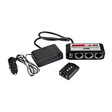 Priza tripla bricheta cu USB si telecomanda Duo-4 IR 24V