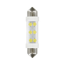 Bec tip LED 24V sofit cu 6 leduri 11x41mm SV8,5-8 2buc - Alb