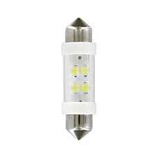 Bec tip LED 24V sofit cu 4 leduri 11x38mm SV8,5-8 2buc - Alb