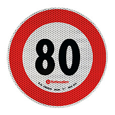 Autocolant limitator viteza reflectorizant - 80km/h