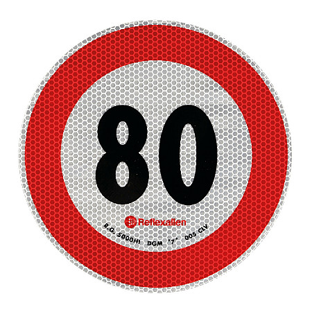 Autocolant limitator viteza reflectorizant - 80km/h