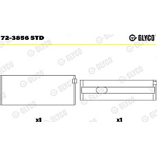 Cuzineti. arbore cotit Rulment cu arbore cotit STD MERCEDES C CL203 C W202 C W203 C W204 C T-MODEL S202 C T-MODEL MERCEDES-BENZ S-CLASS (W220), Sedan, 09.1998 - 08.2005 Glyco 72-3856 STD