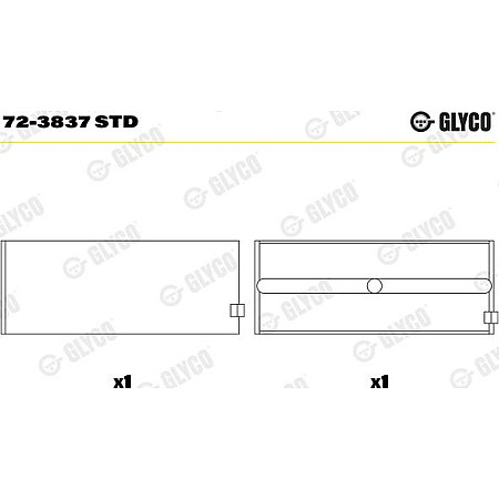 Cuzineti. arbore cotit Rulment cu arbore cotit STD se potriveste. MERCEDES ACTROS ACTROS MP2 - MP3 TOURISMO O 350 TRAVEGO O 580 MERCEDES-BENZ ACTROS MP2 / MP3 (934.03), 10.2002 - Glyco 72-3837 STD