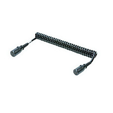 Cablu infasurat Sirma electrica spiralata tpe elastometru termoplastic tip furtun/conducta: N lungime de lucru 3m lungime maxima 45m numar pini: 7 tip stecher: 7 24V 24V numar cabluri: 1x15+6x1mm JAEGER 611049EJ