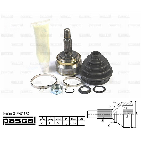 Articulatie, planetara VW SCIROCCO (53B) PASCAL G1W013PC