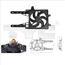 Ventilator, radiator Ventilator radiator cu carcasa FIAT PUNTO LANCIA Y 1.1-1.6 09.93-09.03 TYC TYC 809-0007