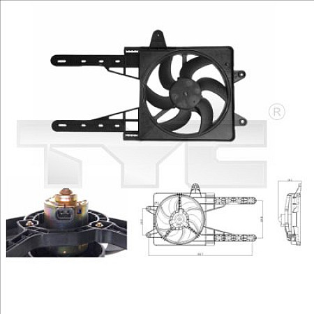 Ventilator, radiator Ventilator radiator cu carcasa FIAT PUNTO LANCIA Y 1.1-1.6 09.93-09.03 TYC TYC 809-0007