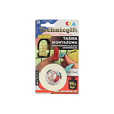 Banda adeziva lungime: 15m latime: 19mm aplicatie: ceramica lemn marmura materiale plastice plastrum foarte puternic TECHNICQLL TE T-693