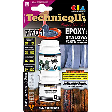 Adeziv pt metal Adeziv metalic pasta epoxidica cu doua componente Epoxy Steel 100 g aplicatie: aplicare verticala fisuri scurgeri otel pentru prelucrare mecanica pentru vopsire excesiva TECHNICQLL TE E-433 100 G
