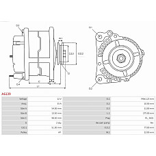 Generator / Alternator TOYOTA DYNA (LH8_), Cadru de sprijin, 08.1985 - 05.1995 AS-PL A6139