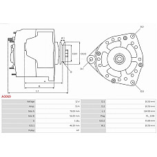 Generator / Alternator MERCEDES-BENZ T1/TN, Cadru de sprijin, 07.1981 - 06.1995 AS-PL A0069