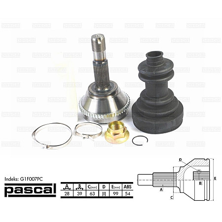 Set articulatie planetara CITROEN JUMPER Autobus 244 Z Producator PASCAL G1F007PC