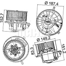 Aeroterma ventilator habitaclu VW GOLF VI (517), Sabrioleta, 03.2011 - 05.2016 MAHLE AB 149 000P