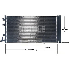Condensator. climatizare A-C condenser with dryer RENAULT FLUENCE GRAND SCENIC III MEGANE MEGANE III SCENIC III 1.4-2.0D 1 RENAULT MEGANE III (DZ0/1_), Compartiment, 11.2008 - MAHLE AC 630 000S