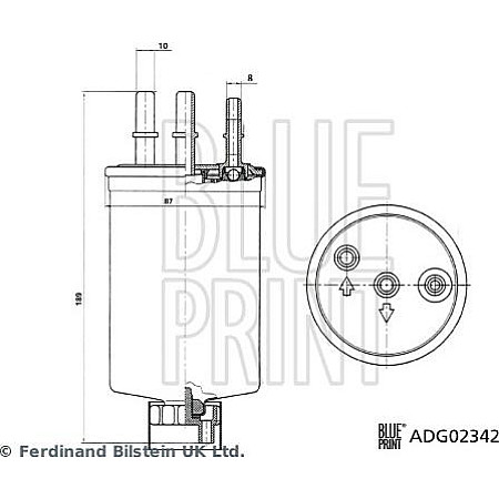Filtru combustibil KIA BONGO, Cadru de sprijin, 10.2003 - Blue Print ADG02342