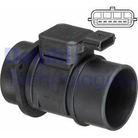 Senzor debit aer Air flowmeter 6 pin module DACIA DUSTER SANDERO RENAULT CLIO II DUSTER KANGOO KANGOO EXPRESS LOGAN I THAL RENAULT LOGAN I (KS_), Turism, 04.2007 - Delphi AF10503-12B1