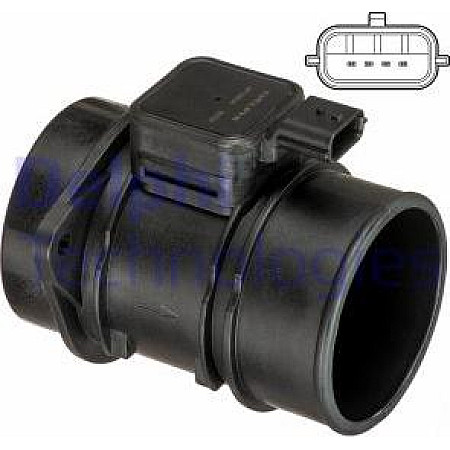 Senzor debit aer Air flowmeter 4 pin module fits. DACIA DOKKER DOKKER EXPRESS-MINIVAN DUSTER DUSTER-SUV LODGY LOGAN II LOGAN MCV DACIA DOKKER (KE_), Dubita, 11.2012 - Delphi AF10634-12B1
