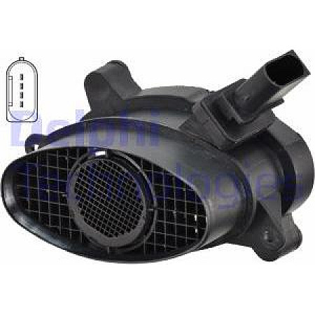 Senzor debit aer Air flowmeter 4 pin module BMW 1 E81 1 E87 3 E46 3 E90 3 E91 3 E92 3 E93 5 E60 5 E61 7 E65 E66 E67 X3 E83 BMW 3 - IV (E46), Compartiment, 12.1998 - 07.2006 Delphi AF10303-12B1