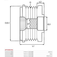 Fulie, alternator FIAT SIENA (178_, 172_), Sedan, 04.1996 - 12.2016 AS-PL AFP3008(INA)
