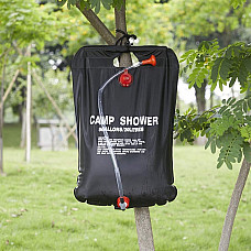 Dus solar suspendat pentru camping sau plaja, capacitate 20l, culoare Neagra
