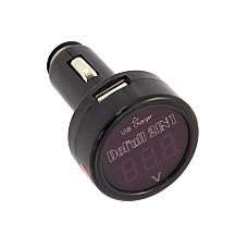 Incarcator Telefon Auto si Voltmetru Auto Digital, 2in1, 12V-24V