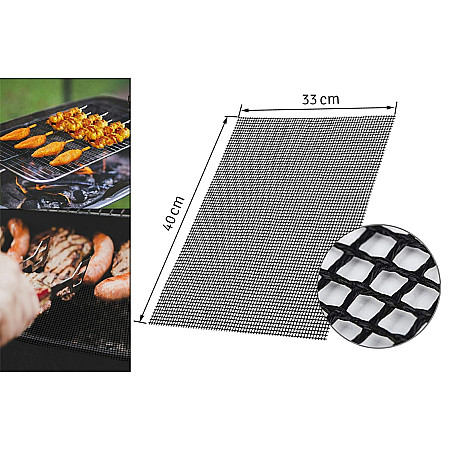 Covoras antiaderent din teflon pentru gatitul pe gratar, reutilizabil, lavabil, 40 x 33 cm