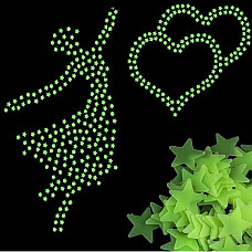 Set 100 stelute decorative Fluorescente care absorb lumina si stralucesc in intuneric