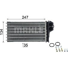 Schimbator caldura, incalzire habitaclu PEUGEOT 206 CC (2D), Sabrioleta, 09.2000 - 12.2008 MAHLE AH 194 000P