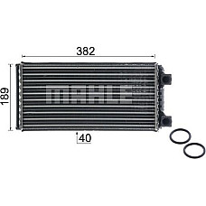 Schimbator caldura. incalzire habitaclu Heater 382x189x40mm VOLVO FH12 FH16 FM12 FM9 D12A340-D9B300 08.93- VOLVO FH16 (FH), 08.1993 - MAHLE AH 133 000P