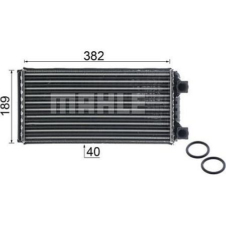 Schimbator caldura. incalzire habitaclu Heater 382x189x40mm VOLVO FH12 FH16 FM12 FM9 D12A340-D9B300 08.93- VOLVO FH16 (FH), 08.1993 - MAHLE AH 133 000P