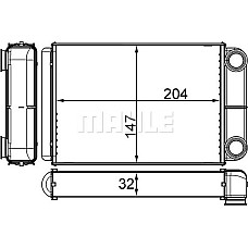 Schimbator caldura, incalzire habitaclu OPEL ZAFIRA / ZAFIRA FAMILY B (A05), Dubita, 07.2005 - 05.2019 MAHLE AH 258 000S
