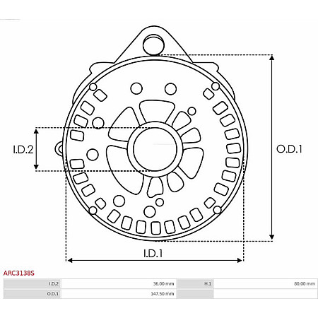 Suport, flansa de actionare alternator AS-PL ARC3138S