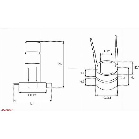 Colector, alternator AS-PL ASL9007
