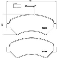 Set placute de frana Fata CITROEN JUMPER II FIAT DUCATO OPEL MOVANO C PEUGEOT BOXER 2.0D-3.0D 04.06- BREMBO P 61 118