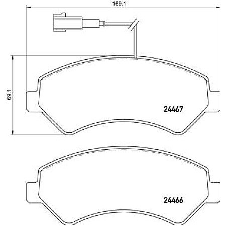Set placute de frana Fata CITROEN JUMPER II FIAT DUCATO OPEL MOVANO C PEUGEOT BOXER 2.0D-3.0D 04.06- BREMBO P 61 118