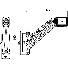 Lampa gabarit Outline marker lights L LED hose length 2000 12/24V connector: AMP 6K9K HELLA 2XS011 744-051