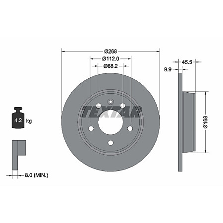 Disc frana FORD GALAXY WGR Producator TEXTAR 92074303