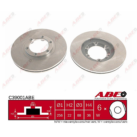 Disc frana ISUZU GEMINI Producator ABE C39001ABE