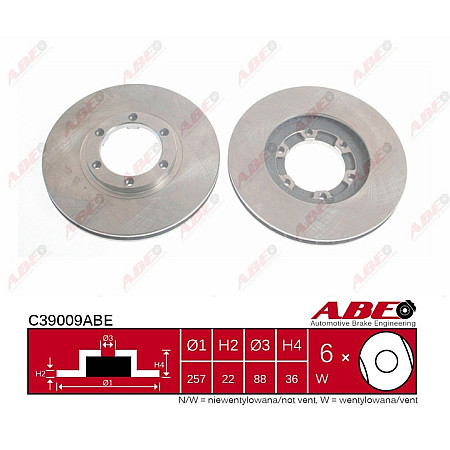 Disc frana OPEL FRONTERA A 5MWL4 Producator ABE C39009ABE