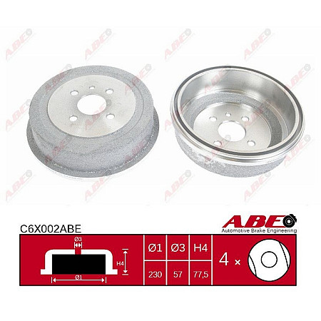 Tambur frana OPEL REKORD D coupe Producator ABE C6X002ABE