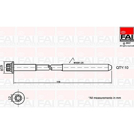 Set surub, chiulasa FIAT TIPO (356_), Sedan, 10.2015 - FAI AutoParts B1321