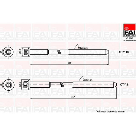 Set surub, chiulasa TOYOTA LAND CRUISER (_J15_), Van, 01.2011 - FAI AutoParts B2124