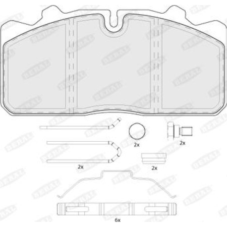 Set placute frana.frana disc Set placute frana Fata-Spate WABCO DAF LF 45 IVECO EUROCARGO I-III MAGIRUS MAN L2000 RENAULT TRUCKS MIDLUM, 01.2000 - Beral BCV29088TK