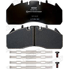 Set placute frana.frana disc Brake pads set front-rear-trailed axle MERITOR ELSA 225-3 fits. MERCEDES ECONIC 2 RVI C D K MAGNUM Beral BCV29174TK