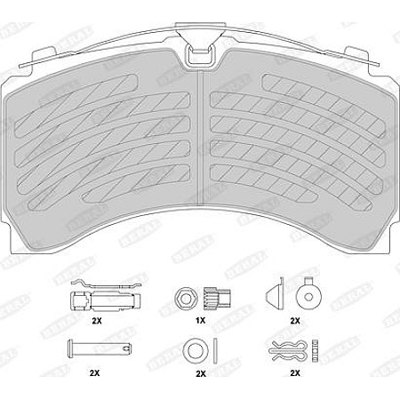 Set placute frana.frana disc Set placute frana KB numar WVA. 29244 29245 MERCEDES ACTROS MP2 - MP3 ACTROS MP4 - M MERCEDES-BENZ ECONIC, 01.1998 - Beral BCV29244TK